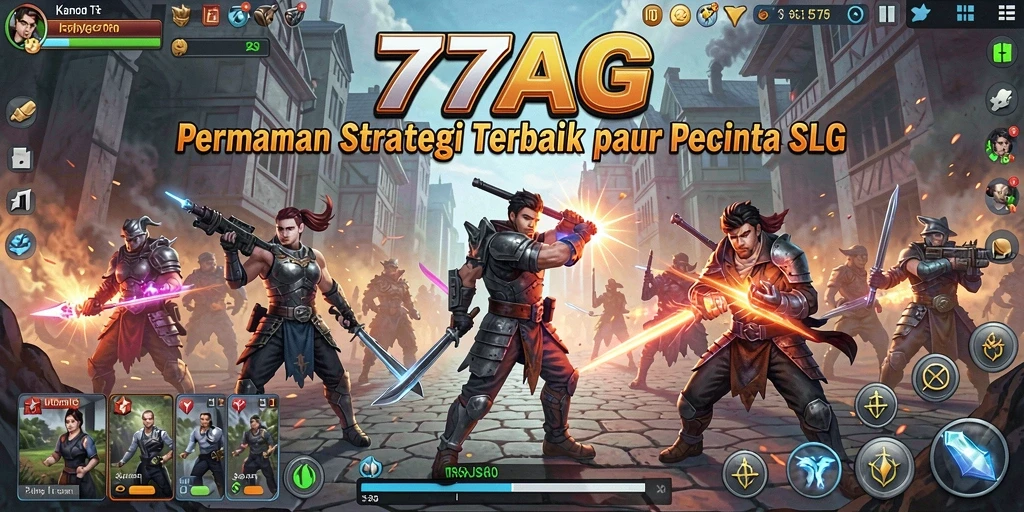 Screenshot utama 77AG menampilkan aksi gameplay strategis yang seru.
