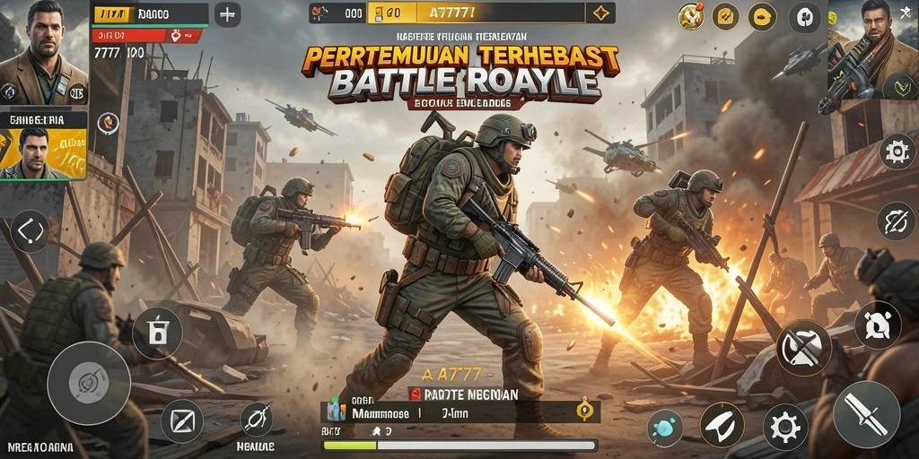 Tampilan menarik dari gameplay seru A7777 Battle Royale.