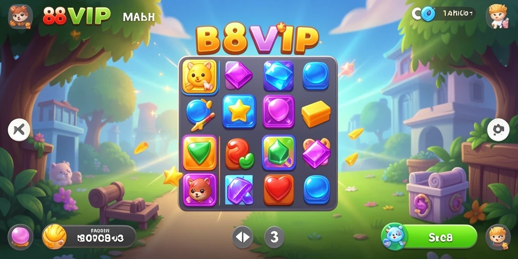Screenshot utama B8VIP menampilkan gameplay seru dan warna-warni.
