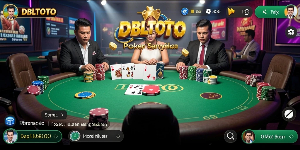 Tangkapan layar gameplay DBLTOTO menampilkan suasana poker yang seru dan interaktif.