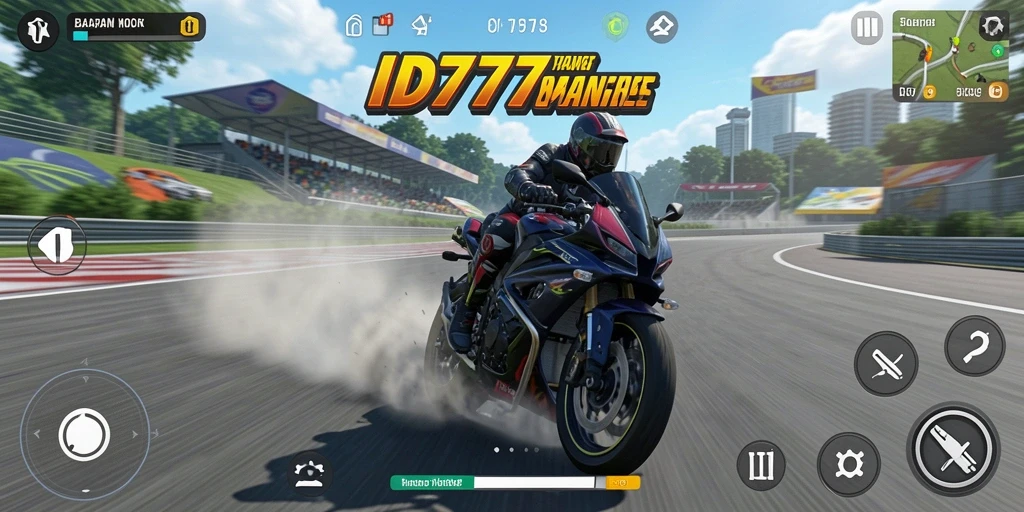 Gameplay menegangkan dalam balapan motor ID777.