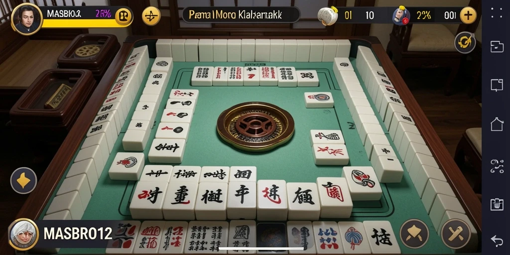 Tampilan gameplay Mahjong yang menawan dalam MASBRO12.