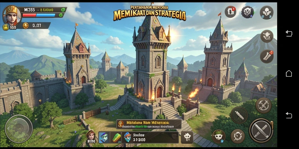 Tampilan gameplay ME355 yang mendebarkan dalam Tower Defense.