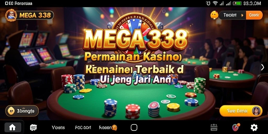Tampilan menarik dari gameplay Kasino MEGA338 yang mendebarkan.