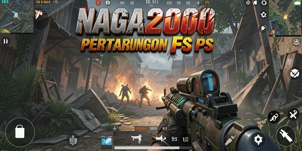 Screenshot NAGA2000 menampilkan aksi tembak-menembak yang intens.