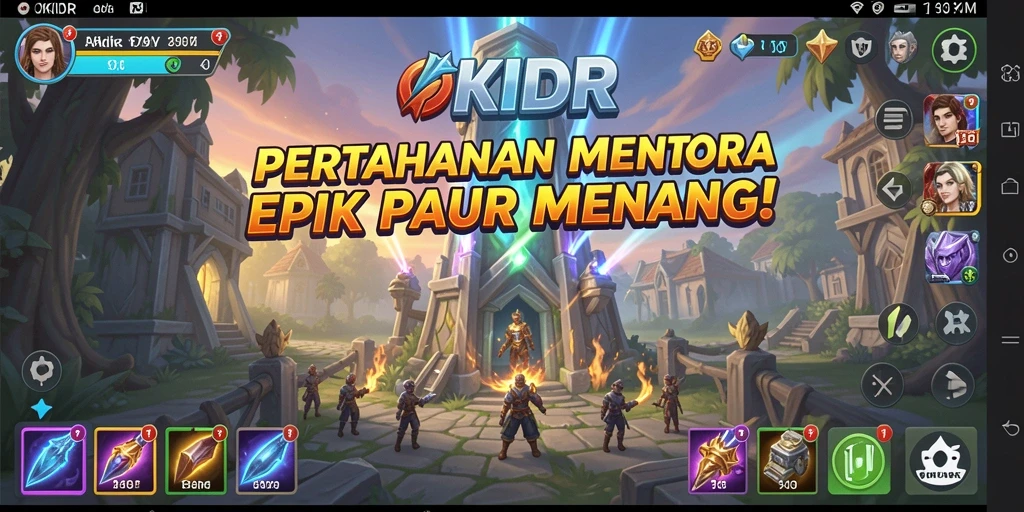 Gameplay seru Tower Defense di OKIDR dengan strategi menara yang menarik.