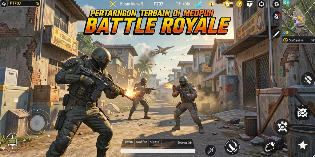 Tangkapan layar PT707 menampilkan aksi menegangkan dalam pertempuran Battle Royale.