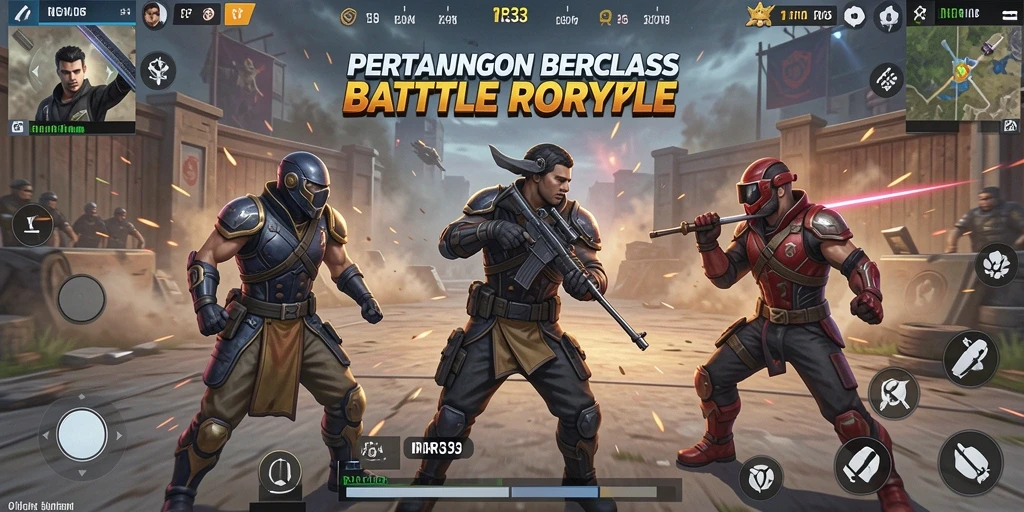 Screenshot utama RR33 menampilkan aksi menegangkan Battle Royale.