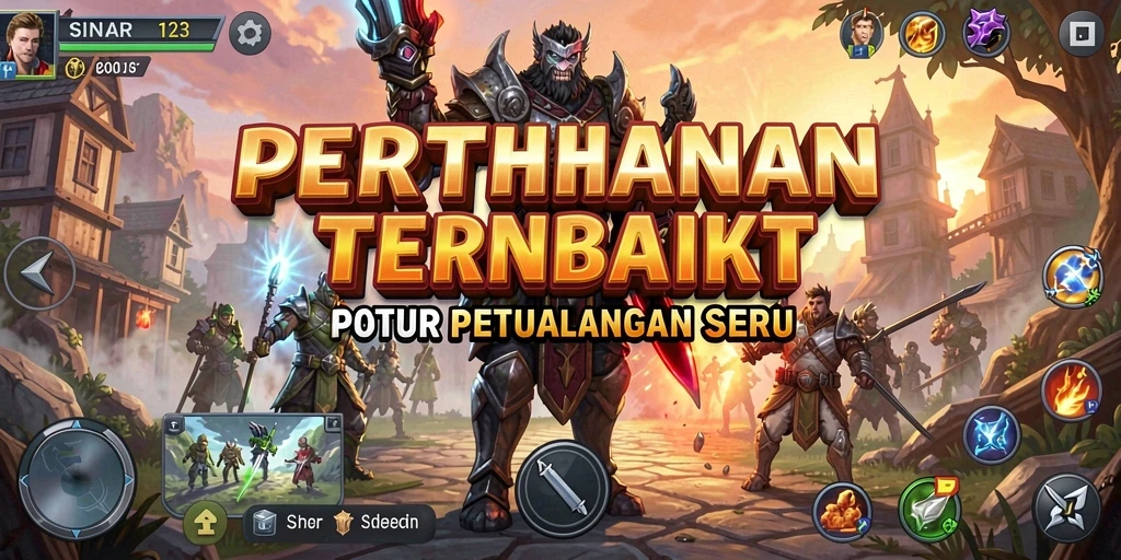 Tangkapan layar gameplay SINAR123 menampilkan pertarungan menara yang seru dan strategis.